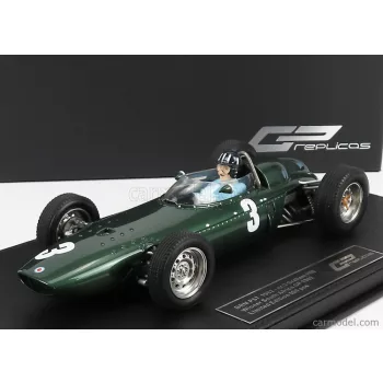   Gp-Replicas - Brm F1 P57 Brm Team N 3 Winner South Africa World Champion (With Pilot Figure) 1962 Graham Hill - Con Vetrina - With Showcase Green Met