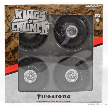   Greenlight - Accessories Set 4X Wheels Firestone Monster Truck - Set 4 Ruote Silver Black