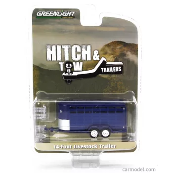   Greenlight - Trailer 14-Foot Livestock - Trasporto Animali Bestiame Blue