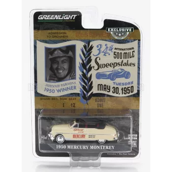   Greenlight - MERCURY MONTEREY CABRIOLET OFFFICIAL PACE CAR 34th INTERNATIONAL 500 MILE 1950 CREAM