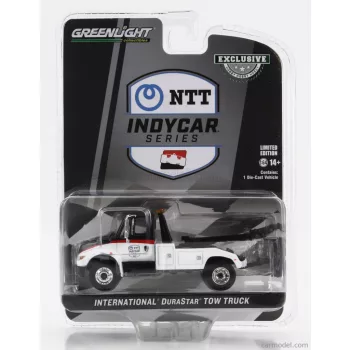   Greenlight - International Durastar 4400 Truck Carro Attrezzi Ntt Indycar Series - Wrecker Road Service 2023 White Black