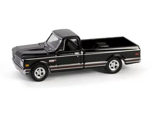 Greenlight - 1:64 1972 Chevy Cheyenne C10 Short Bed - Black (Hobby Exclusive) - GreenLight