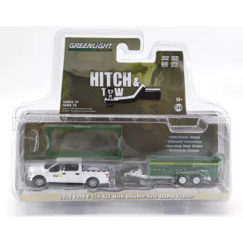   Greenlight - FORD USA F-150 PICK-UP 2018 WITH SMALL CARGO UPS TRAILER WHITE GREEN