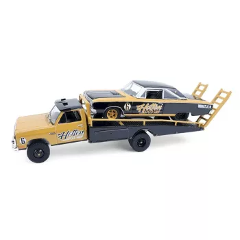   Greenlight - 1:64 1985 Dodge Ram D350 Ramp Truck - Hotton Speed Shop with 1965 Dodge Coronet - Hotton Speed Shop - H.D Trucks Series 26 - GreenLight