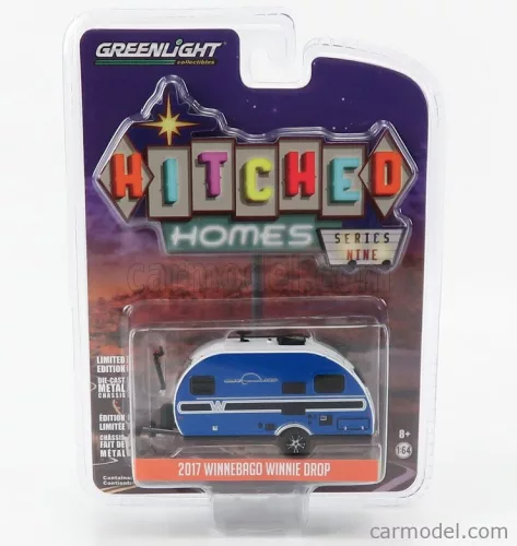 Greenlight - Trailer Winnebago Winnie Drop Roulotte 2017 Blue White