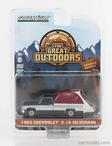Greenlight - Chevrolet C-10 Silverado Pick-Up 1982 - The Great Outdoors Silver Blue