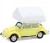 Greenlight - 1:64 Classic Volkswagen Beetle - Yellow Flower Power with Camp'otel Cartop Sleeper Tent - The Great Outdoors Series 4