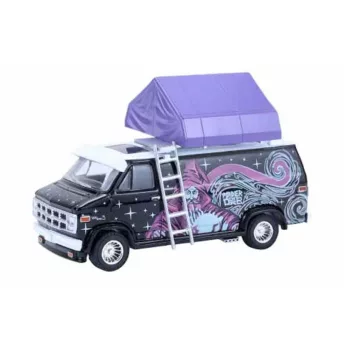   Greenlight - 1:64 1978 GMC Vandura Custom Van - Wizard with Camp'otel Cartop Sleeper Tent - The Great Outdoors Series 4