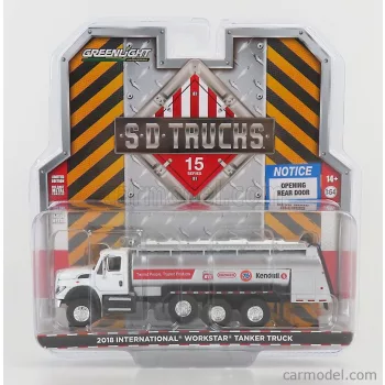   Greenlight - International Workstar Tanker Truck Fuel 4-Assi 2018 White Silver