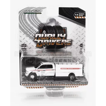   Greenlight - DODGE RAM 3500 DOUBLE CABINE FIRESTONE AND BRIDGESTONE EMERGENCY ROAD 2018 WHITE