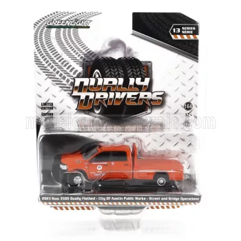  Greenlight - DODGE RAM 3500 DOUBLE CABINE PICK-UP AUSTIN PUBLIC WORKS TEXAS 2023 ORANGE