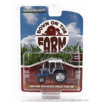   Greenlight - Ford Usa 7610 Tractor Silver Jubilee 1989 White Blue