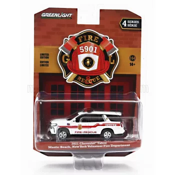   Greenlight - CHEVROLET TAHOE MASTIC BEACH FIRE ENGINE 2021 WHITE RED