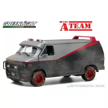   Greenlight - 1:24 The A-Team (1983-87 TV Series) - 1983 GMC Vandura (Weathered Version with Bullet Holes)