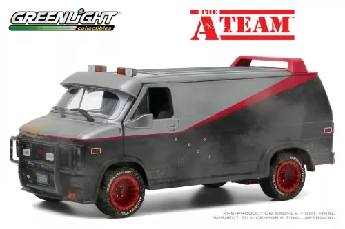Greenlight - 1:24 The A-Team (1983-87 TV Series) - 1983 GMC Vandura (Weathered Version with Bullet Holes)
