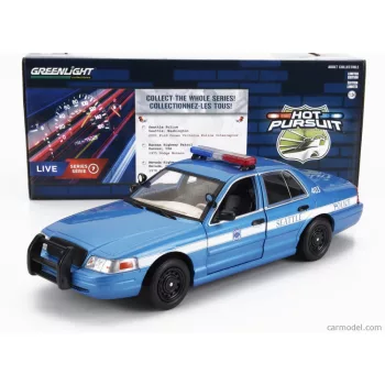   Greenlight - Ford Usa Crown Victoria Police Interceptor Seattle 2001 Blue White