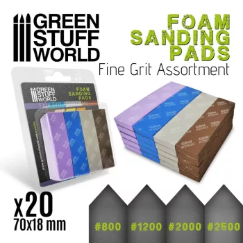   Green Stuff World - Foam Sanding Pads - Fine Grit Assortment X20