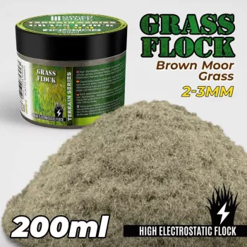   Green Stuff World - Static Grass Flock 2-3mm - Brown Moor Grass - 200 ml