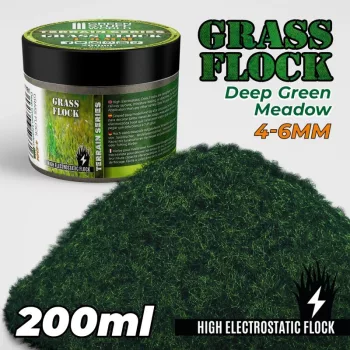   Green Stuff World - Static Grass Flock 4-6mm - DEEP GREEN MEADOW (200 ml)