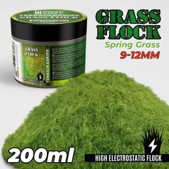   Green Stuff World - Static Grass Flock 9-12mm - SPRING GRASS (200 ml)