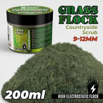   Green Stuff World - Static Grass Flock 9-12mm - COUNTRYSIDE SCRUB - 200 ml