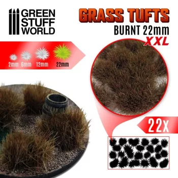   Green Stuff World - Grass TUFTS XXL - 22mm self-adhesive - BURNT