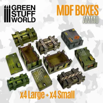   Green Stuff World - Rectangular wooden MDF boxes (4+4 boxes set)