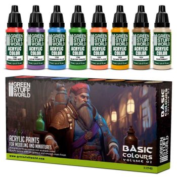 Green Stuff World - Paint Set - BASIC COLORS 02 (Box x8)