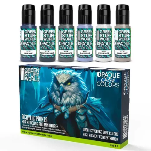 Green Stuff World - PAINT SET - Opaque Colors COLD (Box x6)
