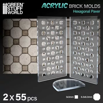   Green Stuff World - Acrylic molds - Octagon Paving Brick (pack x2)