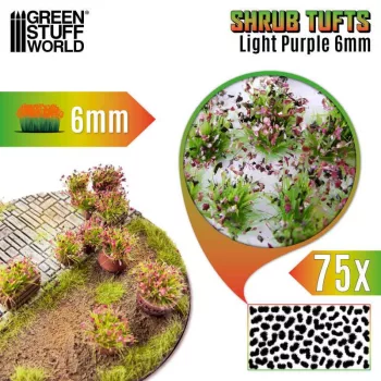   Green Stuff World - Shrub Tufts - 6 mm - self-adhesive - Light Purple - 75 pcs.