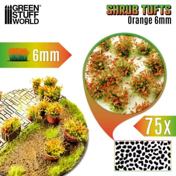   Green Stuff World - Shrub Tufts - 6 mm - self-adhesive - Orange - 75 pcs.