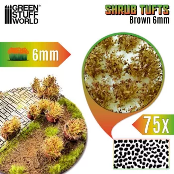   Green Stuff World - Shrub Tufts - 6 mm - self-adhesive - Brown - 75 pcs.