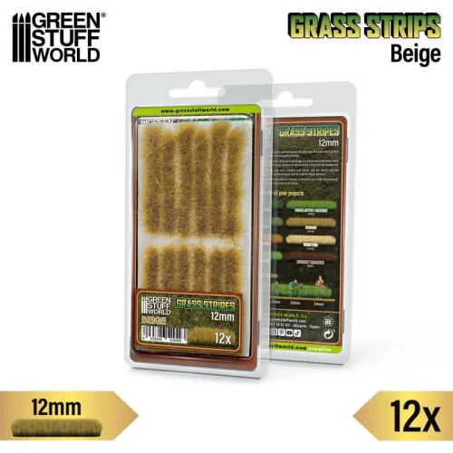 Green Stuff World - Grass Strips 12 mm - Beige - 12 pcs.