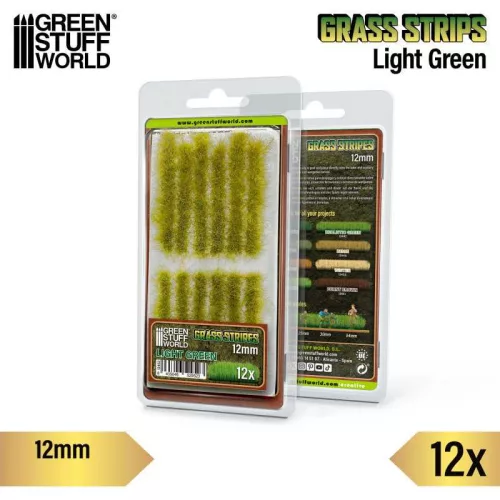Green Stuff World - Grass Strips 12 mm - Light Green - 12 pcs.