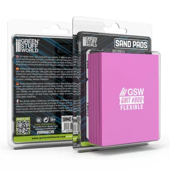   Green Stuff World - Flexible Sand Pads 100x80mm - 5mm - Grit #800 Color VIOLET (Pack x5)