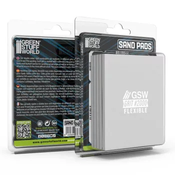   Green Stuff World - Flexible Sand Pads 100x80mm - 5mm - Grit #2000 Color GREY (Pack x5)