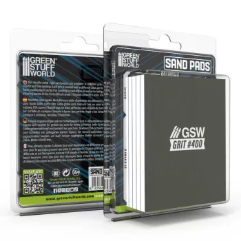   Green Stuff World - Sand Pads Rigid 100x80mm - 5mm - Grit #400 (Pack x5)