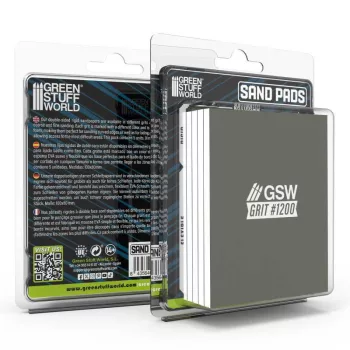   Green Stuff World - Sand Pads Rigid 100x80mm - 5mm - Grit #1200 (Pack x5)