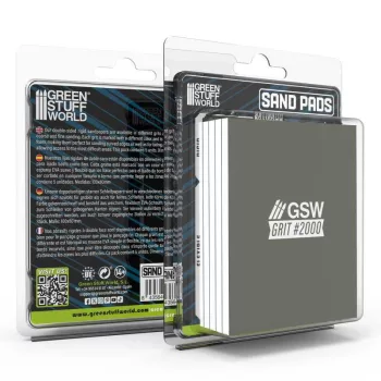   Green Stuff World - Sand Pads Rigid 100x80mm - 5mm - Grit #2000 (Pack x5)