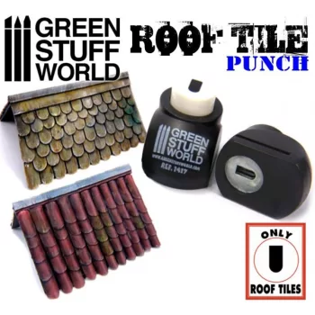   Green Stuff World - Miniature roof Punch DARK GREY - ROOF TILE