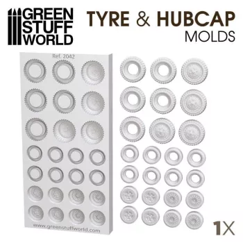 Green Stuff World - Tyre And Hubcap TextureSilicone Stamp