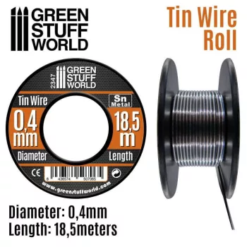   Green Stuff World - Flexible tin wire roll (thickness: 0.4mm, length: 18.5m)