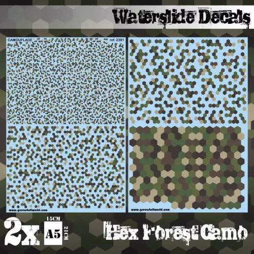 Green Stuff World - Waterslide Decals - Hex Forest Camo