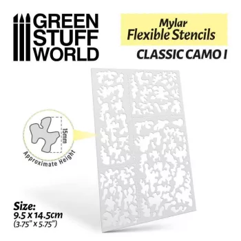   Green Stuff World - Flexible Stencils - Classic Camo 1 (15mm aprox.)