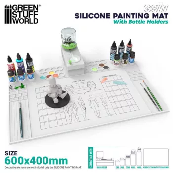  Green Stuff World - Silicone Painting Mat with Edges - 600x400mm