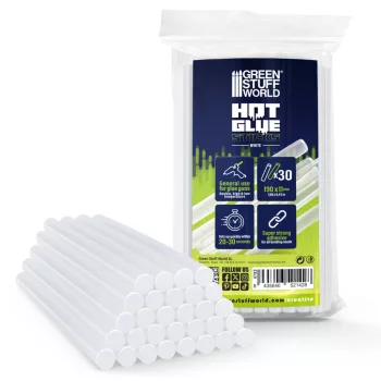   Green Stuff World - Hot glue sticks 11 mm x 190mm - TRANSPARENT (Pack x30)