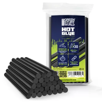   Green Stuff World - Hot glue sticks 11 mm x 190mm - BLACK (Pack x30)