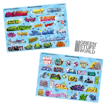   Green Stuff World - Decal sheets - Train Graffitis 1/87 - Scale HO (A y B)