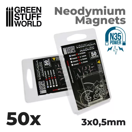 Green Stuff World - Neodymium Magnets 3x0'5mm - 50 units (N35)